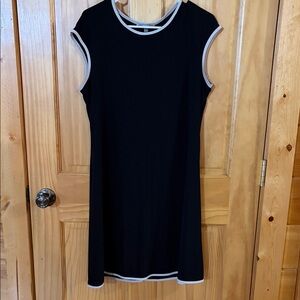 Annalee + Hope Black Mini Dress with Cream Trim